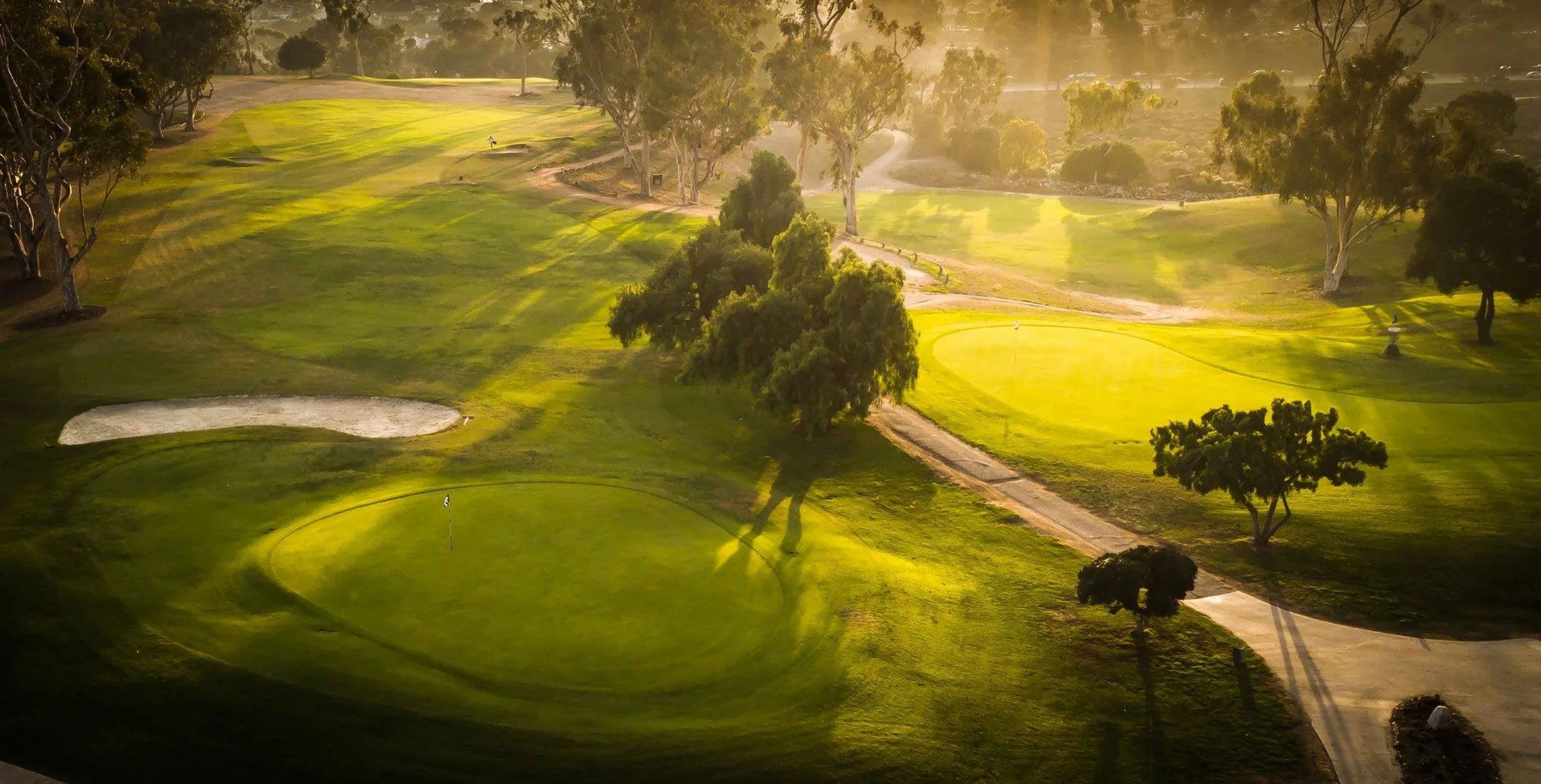 Golf course at golden hour