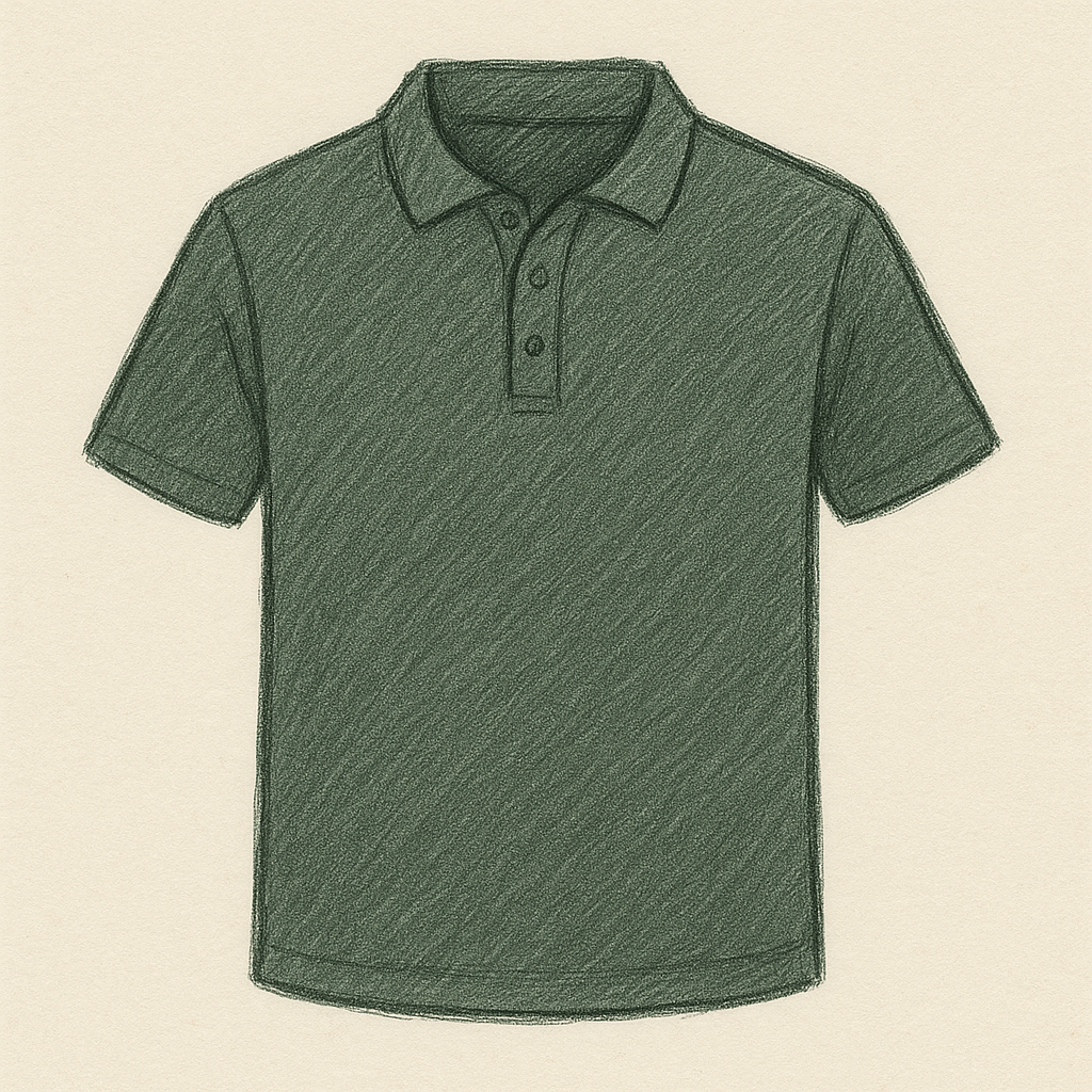 Draft drawing of green polo